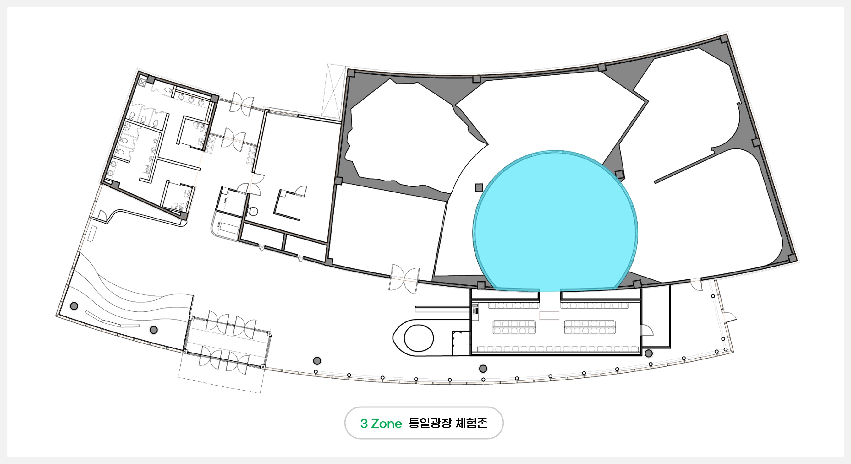3 Zone 미래 통일한국 통일미래체험관 전체 조감도